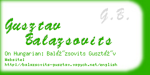 gusztav balazsovits business card